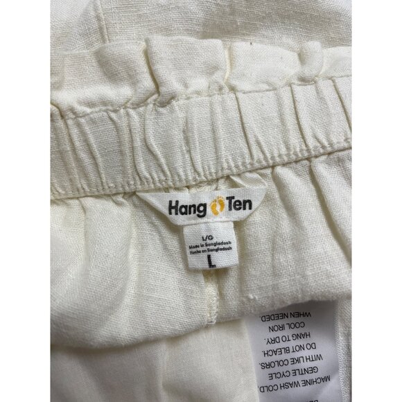 Hang Ten Women’s Cream Drawstring Shorts With Pockets Size L - New - Picture 8 of 10